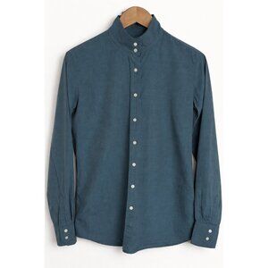 Marigold 100% Cotton‎ Equestrian Riding Blouse Teal Size 12 Stand Collar